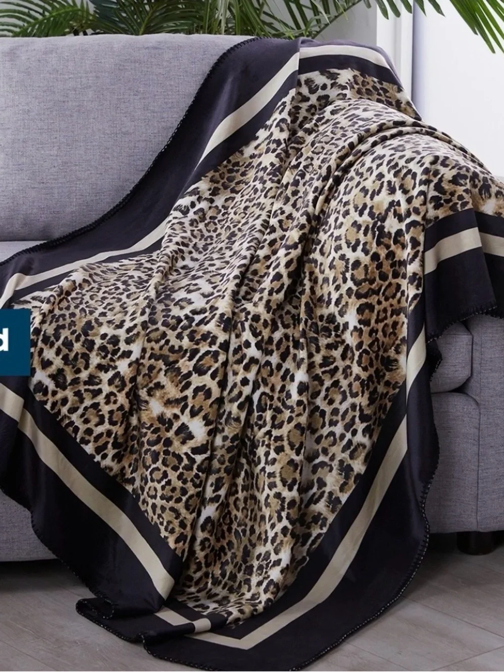 Luxe Oversized Leopard Throw Blanket Reversible Silky Plush Faux Fur 50”x70” New